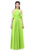 ColsBM Andi Bright Green Bridesmaid Dresses Zipper Off The Shoulder Elegant Floor Length Sash A-line