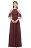 ColsBM Andi Burgundy Bridesmaid Dresses Zipper Off The Shoulder Elegant Floor Length Sash A-line