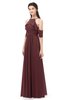 ColsBM Andi Burgundy Bridesmaid Dresses Zipper Off The Shoulder Elegant Floor Length Sash A-line