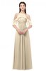 ColsBM Andi Champagne Bridesmaid Dresses Zipper Off The Shoulder Elegant Floor Length Sash A-line