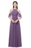 ColsBM Andi Chinese Violet Bridesmaid Dresses Zipper Off The Shoulder Elegant Floor Length Sash A-line