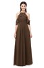 ColsBM Andi Chocolate Brown Bridesmaid Dresses Zipper Off The Shoulder Elegant Floor Length Sash A-line