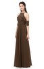 ColsBM Andi Chocolate Brown Bridesmaid Dresses Zipper Off The Shoulder Elegant Floor Length Sash A-line
