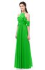 ColsBM Andi Classic Green Bridesmaid Dresses Zipper Off The Shoulder Elegant Floor Length Sash A-line