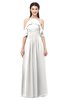 ColsBM Andi Cloud White Bridesmaid Dresses Zipper Off The Shoulder Elegant Floor Length Sash A-line