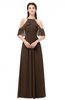 ColsBM Andi Copper Bridesmaid Dresses Zipper Off The Shoulder Elegant Floor Length Sash A-line