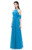 ColsBM Andi Cornflower Blue Bridesmaid Dresses Zipper Off The Shoulder Elegant Floor Length Sash A-line
