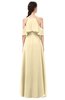 ColsBM Andi Cornhusk Bridesmaid Dresses Zipper Off The Shoulder Elegant Floor Length Sash A-line