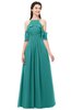 ColsBM Andi Emerald Green Bridesmaid Dresses Zipper Off The Shoulder Elegant Floor Length Sash A-line