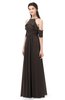 ColsBM Andi Fudge Brown Bridesmaid Dresses Zipper Off The Shoulder Elegant Floor Length Sash A-line