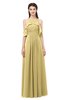 ColsBM Andi Gold Bridesmaid Dresses Zipper Off The Shoulder Elegant Floor Length Sash A-line
