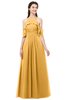 ColsBM Andi Golden Cream Bridesmaid Dresses Zipper Off The Shoulder Elegant Floor Length Sash A-line