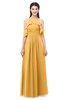 ColsBM Andi Golden Cream Bridesmaid Dresses Zipper Off The Shoulder Elegant Floor Length Sash A-line