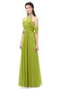 ColsBM Andi Green Oasis Bridesmaid Dresses Zipper Off The Shoulder Elegant Floor Length Sash A-line