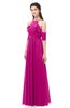 ColsBM Andi Hot Pink Bridesmaid Dresses Zipper Off The Shoulder Elegant Floor Length Sash A-line