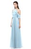 ColsBM Andi Ice Blue Bridesmaid Dresses Zipper Off The Shoulder Elegant Floor Length Sash A-line