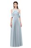 ColsBM Andi Illusion Blue Bridesmaid Dresses Zipper Off The Shoulder Elegant Floor Length Sash A-line