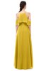 ColsBM Andi Lemon Curry Bridesmaid Dresses Zipper Off The Shoulder Elegant Floor Length Sash A-line