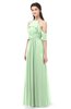 ColsBM Andi Light Green Bridesmaid Dresses Zipper Off The Shoulder Elegant Floor Length Sash A-line