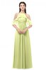 ColsBM Andi Lime Green Bridesmaid Dresses Zipper Off The Shoulder Elegant Floor Length Sash A-line