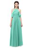 ColsBM Andi Mint Green Bridesmaid Dresses Zipper Off The Shoulder Elegant Floor Length Sash A-line