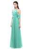 ColsBM Andi Mint Green Bridesmaid Dresses Zipper Off The Shoulder Elegant Floor Length Sash A-line