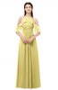 ColsBM Andi Misted Yellow Bridesmaid Dresses Zipper Off The Shoulder Elegant Floor Length Sash A-line