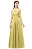 ColsBM Andi Misted Yellow Bridesmaid Dresses Zipper Off The Shoulder Elegant Floor Length Sash A-line