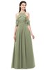 ColsBM Andi Moss Green Bridesmaid Dresses Zipper Off The Shoulder Elegant Floor Length Sash A-line