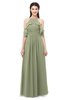 ColsBM Andi Moss Green Bridesmaid Dresses Zipper Off The Shoulder Elegant Floor Length Sash A-line