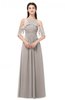 ColsBM Andi Mushroom Bridesmaid Dresses Zipper Off The Shoulder Elegant Floor Length Sash A-line