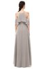 ColsBM Andi Mushroom Bridesmaid Dresses Zipper Off The Shoulder Elegant Floor Length Sash A-line