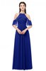 ColsBM Andi Nautical Blue Bridesmaid Dresses Zipper Off The Shoulder Elegant Floor Length Sash A-line