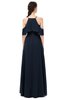 ColsBM Andi Navy Blue Bridesmaid Dresses Zipper Off The Shoulder Elegant Floor Length Sash A-line