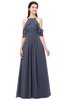 ColsBM Andi Nightshadow Blue Bridesmaid Dresses Zipper Off The Shoulder Elegant Floor Length Sash A-line
