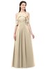 ColsBM Andi Novelle Peach Bridesmaid Dresses Zipper Off The Shoulder Elegant Floor Length Sash A-line