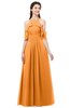 ColsBM Andi Orange Bridesmaid Dresses Zipper Off The Shoulder Elegant Floor Length Sash A-line