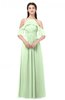 ColsBM Andi Pale Green Bridesmaid Dresses Zipper Off The Shoulder Elegant Floor Length Sash A-line