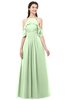 ColsBM Andi Pale Green Bridesmaid Dresses Zipper Off The Shoulder Elegant Floor Length Sash A-line