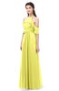 ColsBM Andi Pale Yellow Bridesmaid Dresses Zipper Off The Shoulder Elegant Floor Length Sash A-line