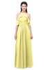 ColsBM Andi Pastel Yellow Bridesmaid Dresses Zipper Off The Shoulder Elegant Floor Length Sash A-line