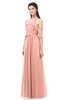 ColsBM Andi Peach Bridesmaid Dresses Zipper Off The Shoulder Elegant Floor Length Sash A-line