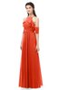 ColsBM Andi Persimmon Bridesmaid Dresses Zipper Off The Shoulder Elegant Floor Length Sash A-line