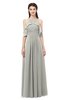 ColsBM Andi Platinum Bridesmaid Dresses Zipper Off The Shoulder Elegant Floor Length Sash A-line
