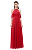 ColsBM Andi Red Bridesmaid Dresses Zipper Off The Shoulder Elegant Floor Length Sash A-line