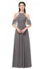 ColsBM Andi Ridge Grey Bridesmaid Dresses Zipper Off The Shoulder Elegant Floor Length Sash A-line