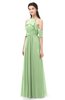 ColsBM Andi Sage Green Bridesmaid Dresses Zipper Off The Shoulder Elegant Floor Length Sash A-line