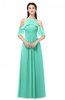 ColsBM Andi Seafoam Green Bridesmaid Dresses Zipper Off The Shoulder Elegant Floor Length Sash A-line