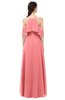 ColsBM Andi Shell Pink Bridesmaid Dresses Zipper Off The Shoulder Elegant Floor Length Sash A-line