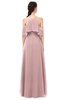 ColsBM Andi Silver Pink Bridesmaid Dresses Zipper Off The Shoulder Elegant Floor Length Sash A-line